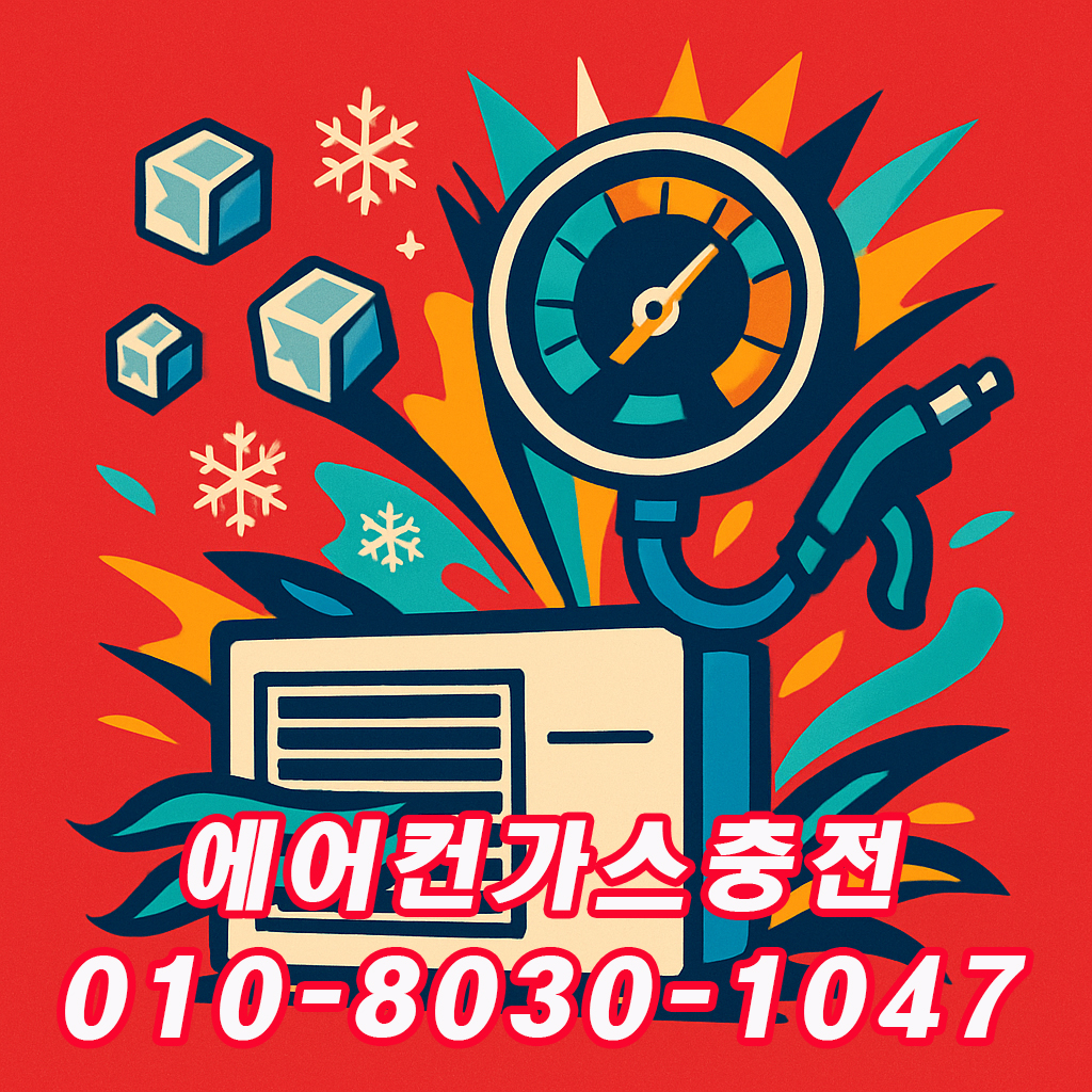 가정집 에어컨 현장에서 게이지로 냉매압력체크를 진행하는 모습입니다. 냉매 상태와 압력을 정확히 확인한 뒤 필요한 만큼 에어컨가스충전을 도와드립니다.
