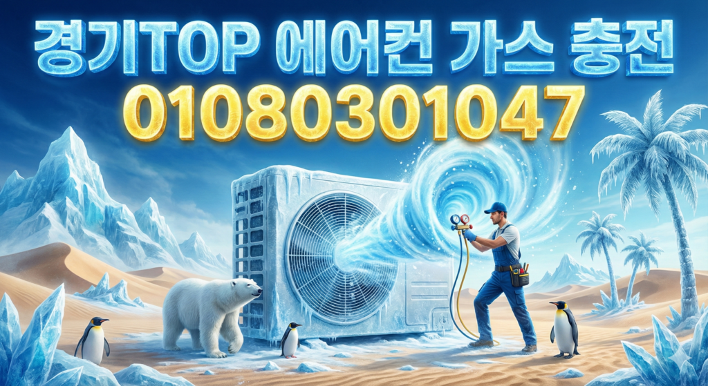 가정집 에어컨 현장에서 게이지로 냉매압력체크를 진행하는 모습입니다. 냉매 상태와 압력을 정확히 확인한 뒤 필요한 만큼 에어컨가스충전을 도와드립니다.