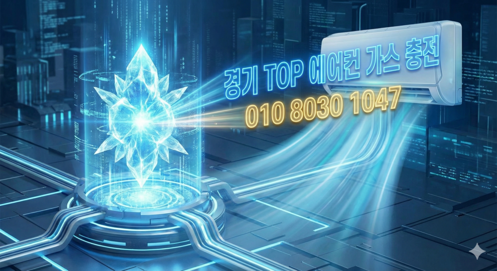 가정집 에어컨 현장에서 게이지로 냉매압력체크를 진행하는 모습입니다. 냉매 상태와 압력을 정확히 확인한 뒤 필요한 만큼 에어컨가스충전을 도와드립니다.